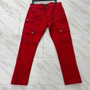 AKINGS Kyle Snap Cargo Pants (Red - Size 36)